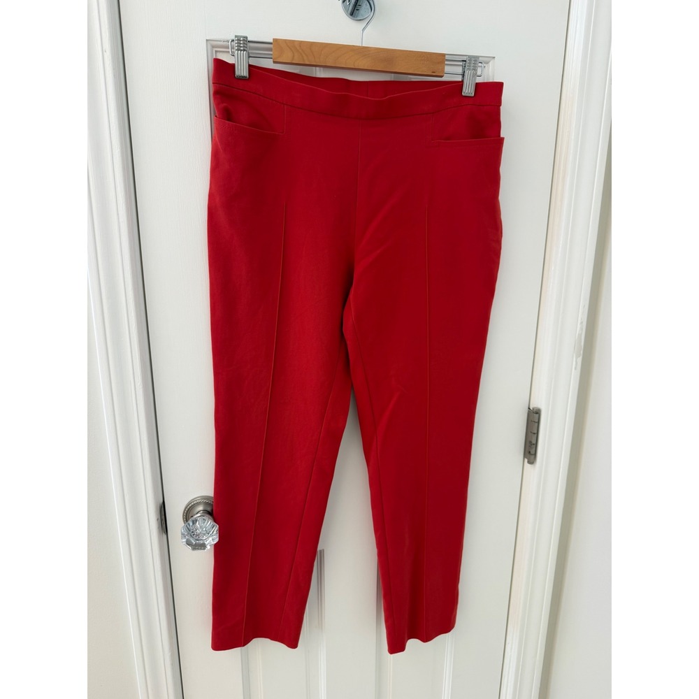 Akris Punto Straight Leg Trouser Pants Red Size 8 Workwear Office